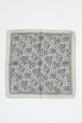 Einstecktuch aus Seide in Beige gemustert