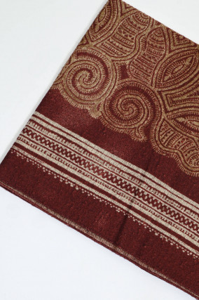Gemusterter Schal in Dunkelrot/Beige