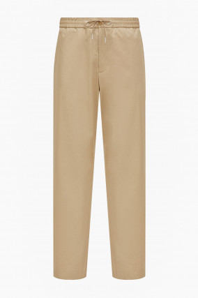 Baumwoll Hose mit Tunnelzug in Beige