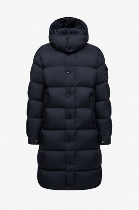 Daunen Steppmantel in Navy
