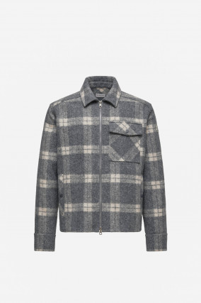 Karierte Jacke in Grau/Weiß