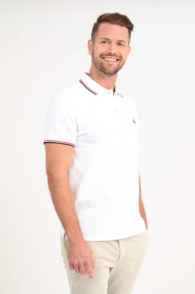 Poloshirt mit Streifen-Details in Weiß