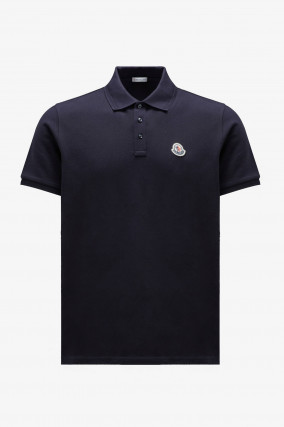 Klassisches Poloshirt mit Logo-Pach in Navy