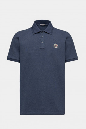 Poloshirt mit Kragen-Details in Denim Blue