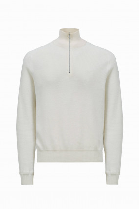 Pullover aus Baumwoll-Cashmere Mix in Creme