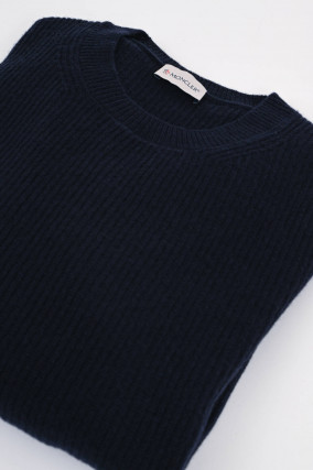 Wollmix Pullover in Navy