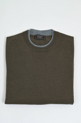 Strickpullover aus Woll-Cash-Mix in Autumn Green