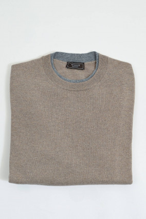 Strickpullover aus Woll-Cash-Mix in Beige
