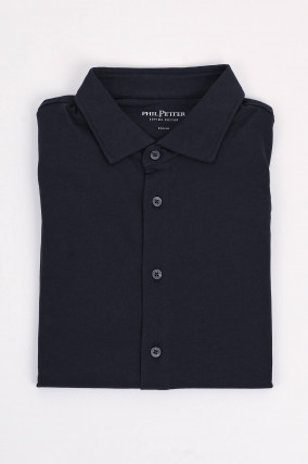 Langarm Poloshirt  in Navy