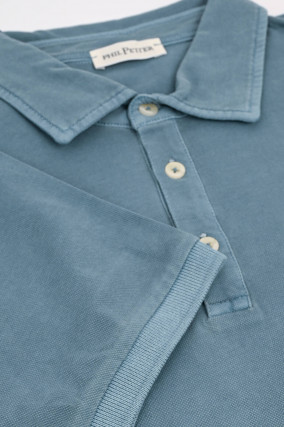 Polo-Shirt aus Baumwolle in Blau