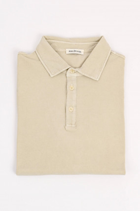 Polo-Shirt aus Baumwolle in Beige