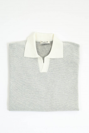 Poloshirt aus Baumwolle in Natur