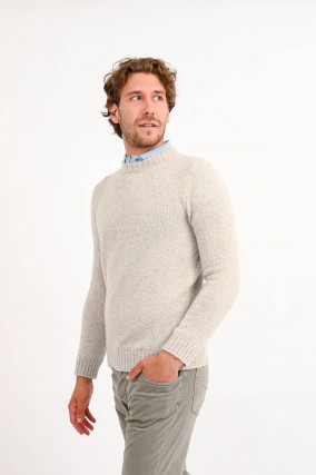 Pullover aus Wollmix in Kalk