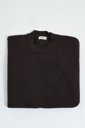 Strukturierter Pullover in Coffee