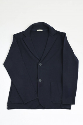 Strick-Sakko aus Baumwolle in Navy