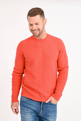 Pullover aus Baumwollmix in Pastellorange