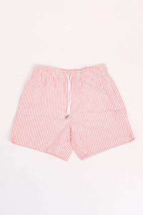 Gestreifte Badehose in Rosa/Weiß