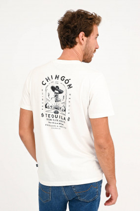 T-Shirt mit Rückenprint in Weiß