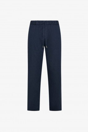Hose aus Leinen-Baumwoll-Mix in Navy