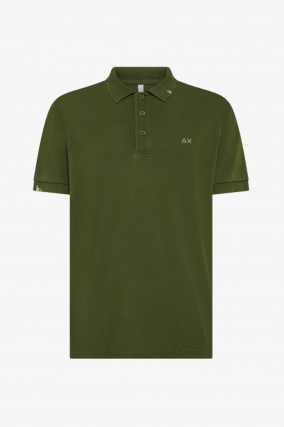 Vintage Polo aus Baumwolle in Verde Scuro