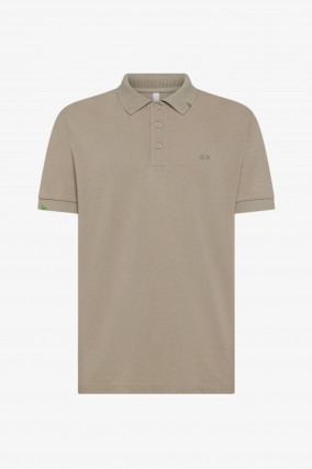 Vintage Polo aus Baumwolle in Stone