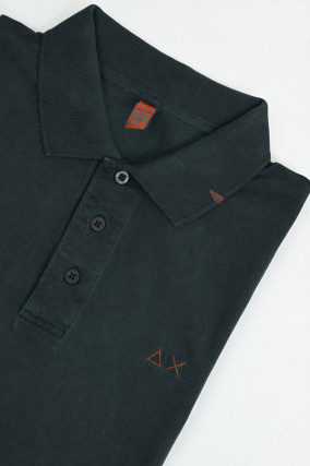 Piqué-Polo aus Baumwolle in Navy