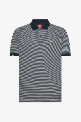 Gestreiftes Polo-Shirt in Navy/Bianco