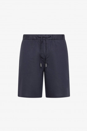 Shorts aus Leinen-Baumwoll-Mix in Navy