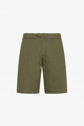 Shorts aus Leinen-Baumwoll-Mix in Khaki