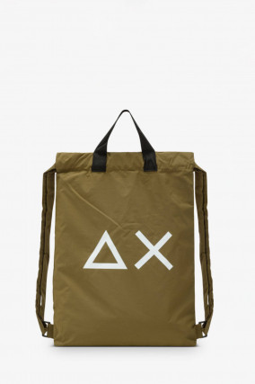 Rucksack mit XXL-Logo-Detail in Khaki