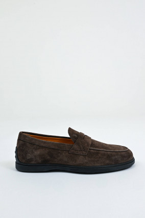 Mocassin aus Velourleder in Braun