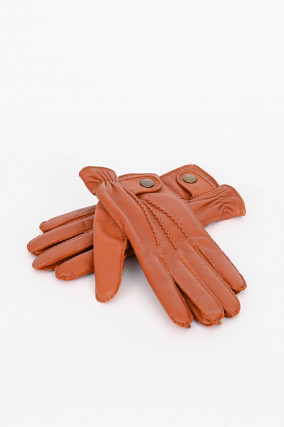 Handschuhe aus weichem Leder in Rotbraun