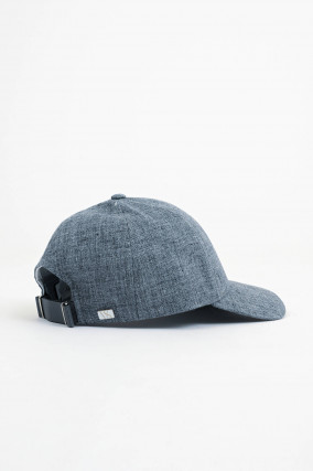 Baseball Cap aus Leinen in Grau meliert