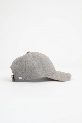 Baseball Cap aus Leinen in Braun meliert