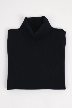 Cashmere Rollkragenpullover in Navy