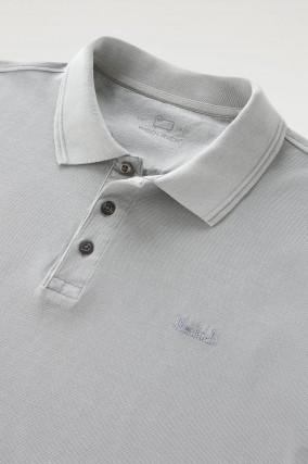 Polo-Shirt aus Baumwolle in Grau